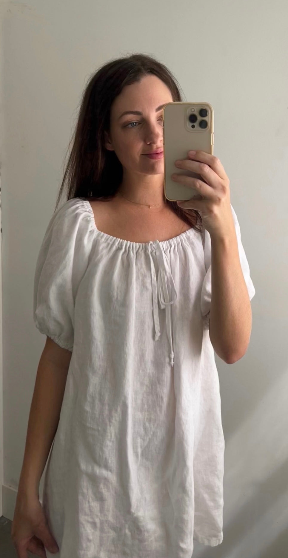 Grace dress size small in chai linen (sample sale)