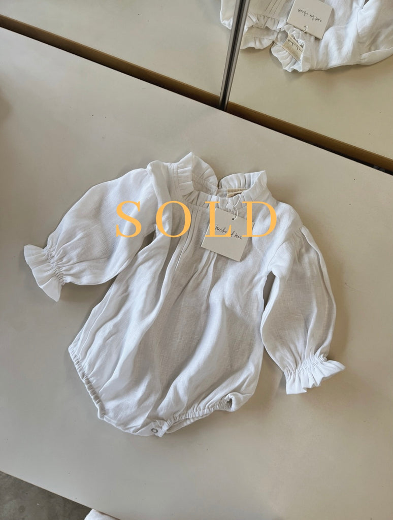 Jean romper 6-12 months (seconds) - Marlow and Mae