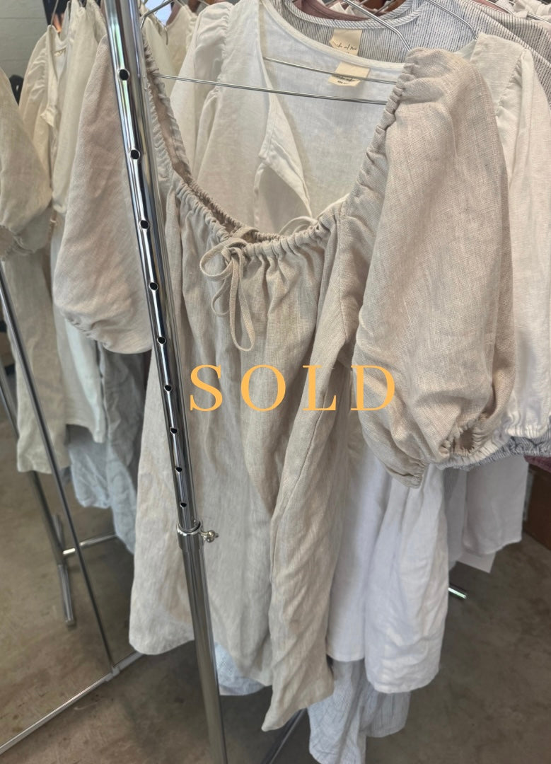 Grace dress size small in chai linen (sample sale)