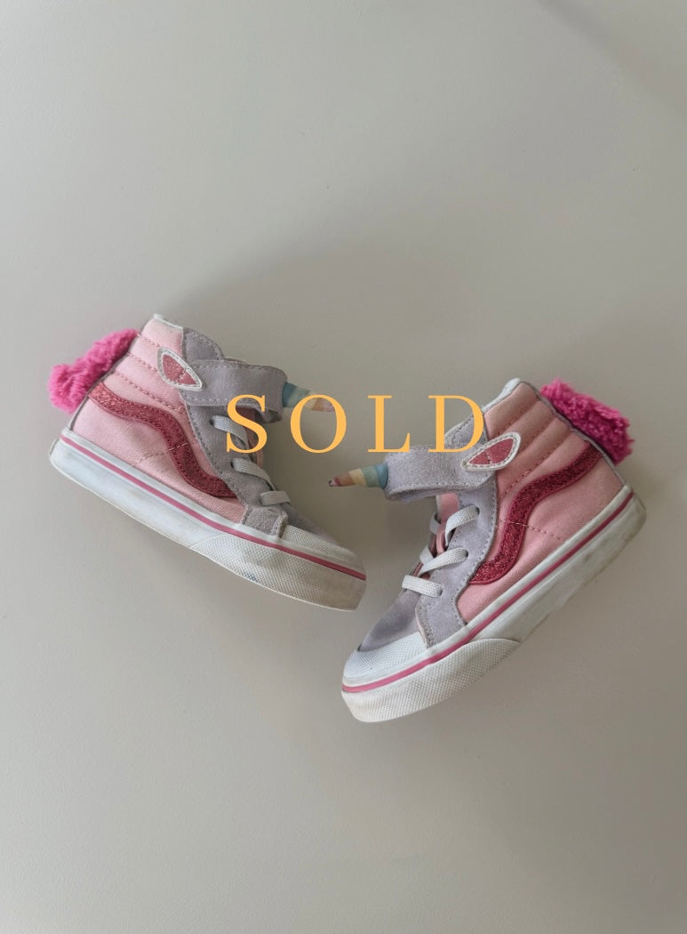 Unicorn vans size toddler US8