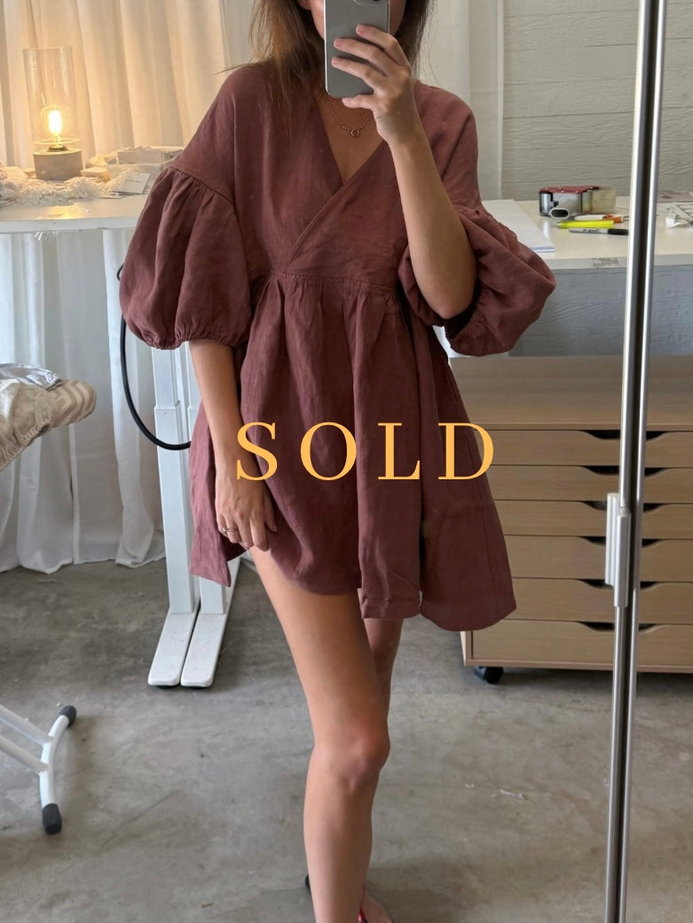 Harp dress cherry size small (seconds)