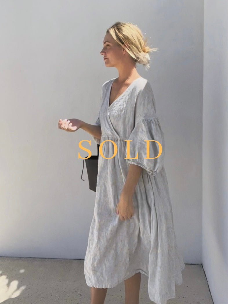 Harp dress midi beach stripe XS (seconds)