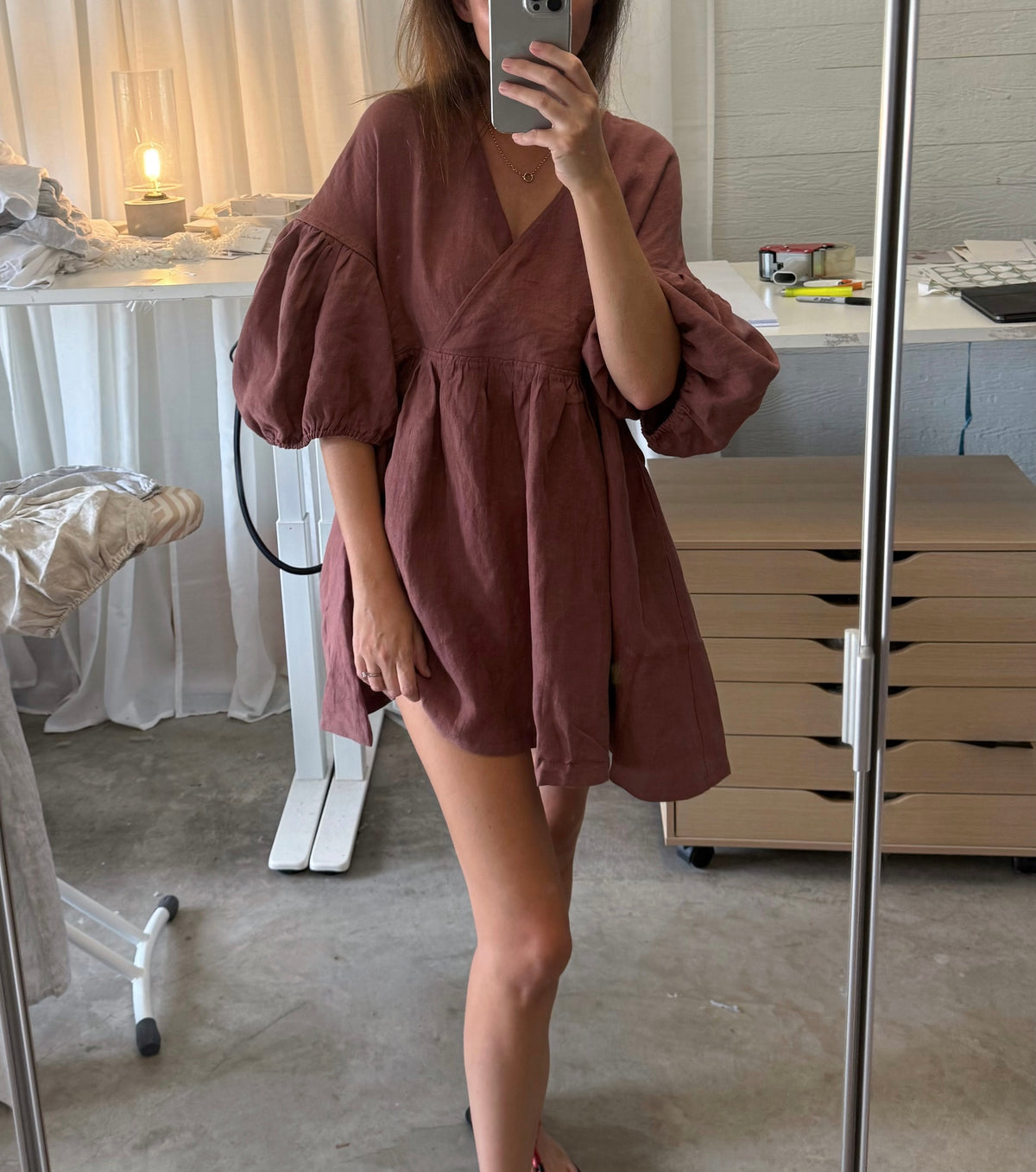 Harp dress cherry size small (seconds)