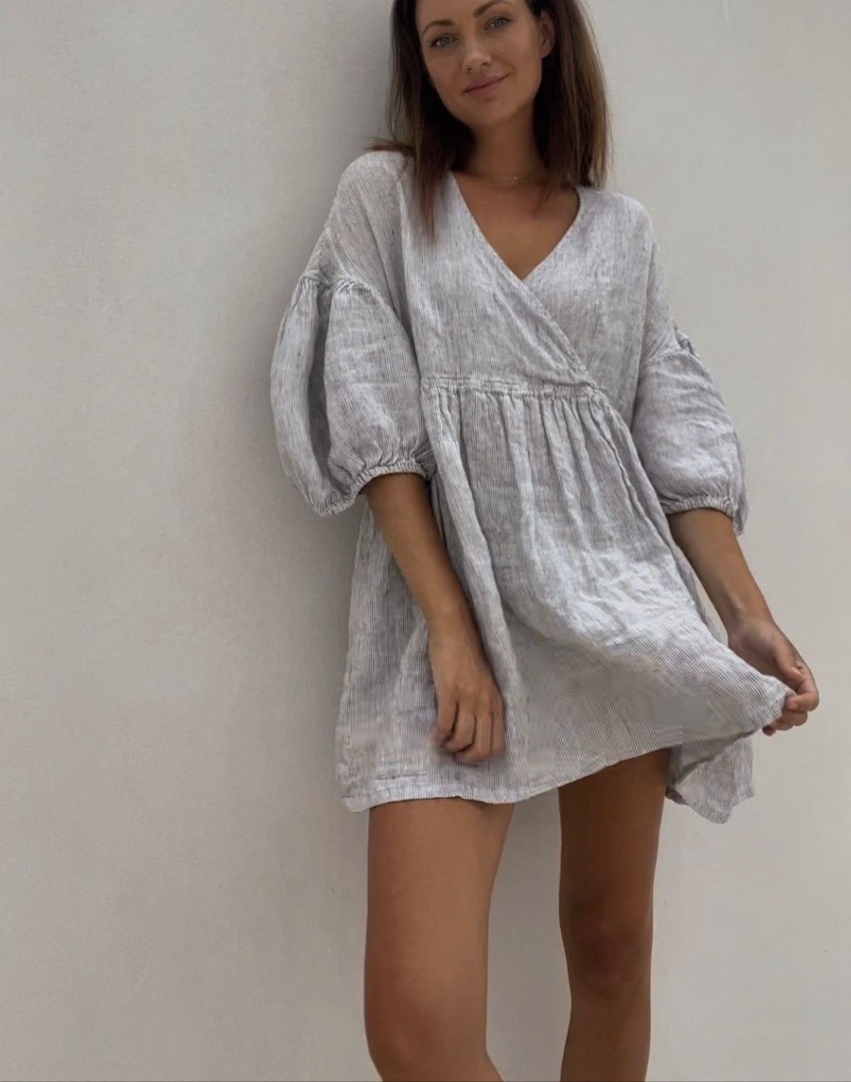 Harp dress beach stripe size Large (seconds)
