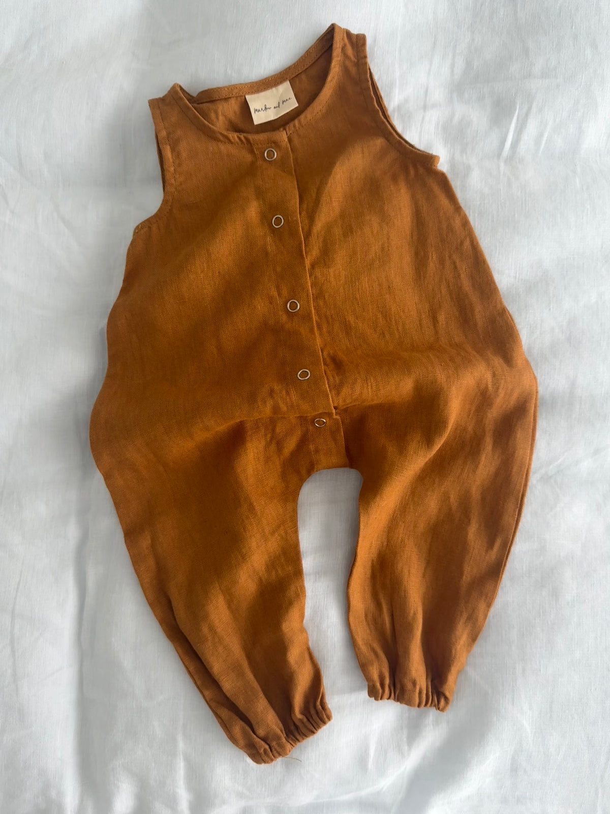 Linen romper size 3-6 months (00) final sale