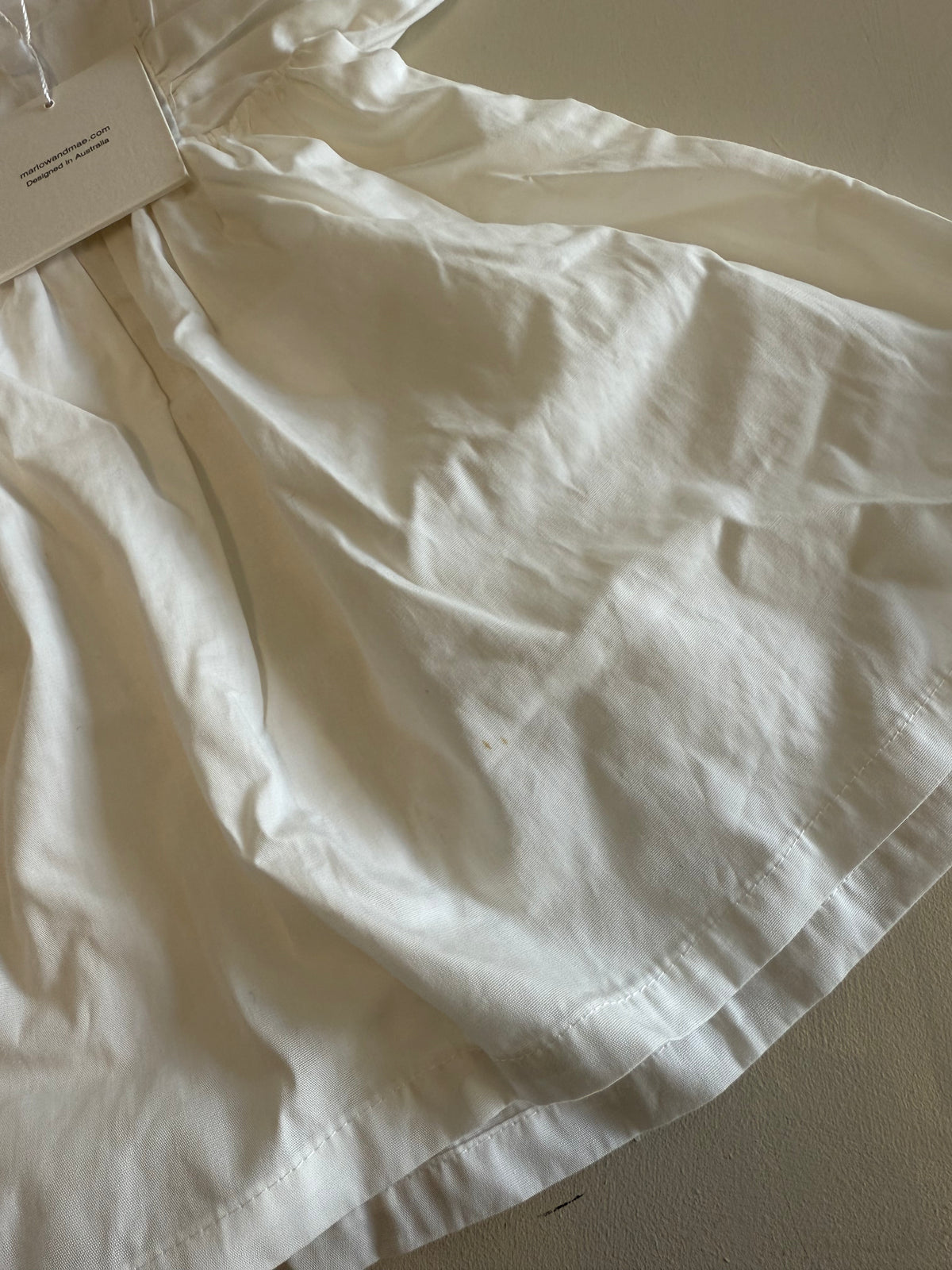 Poppy dress size 1, white cotton poplin (seconds)