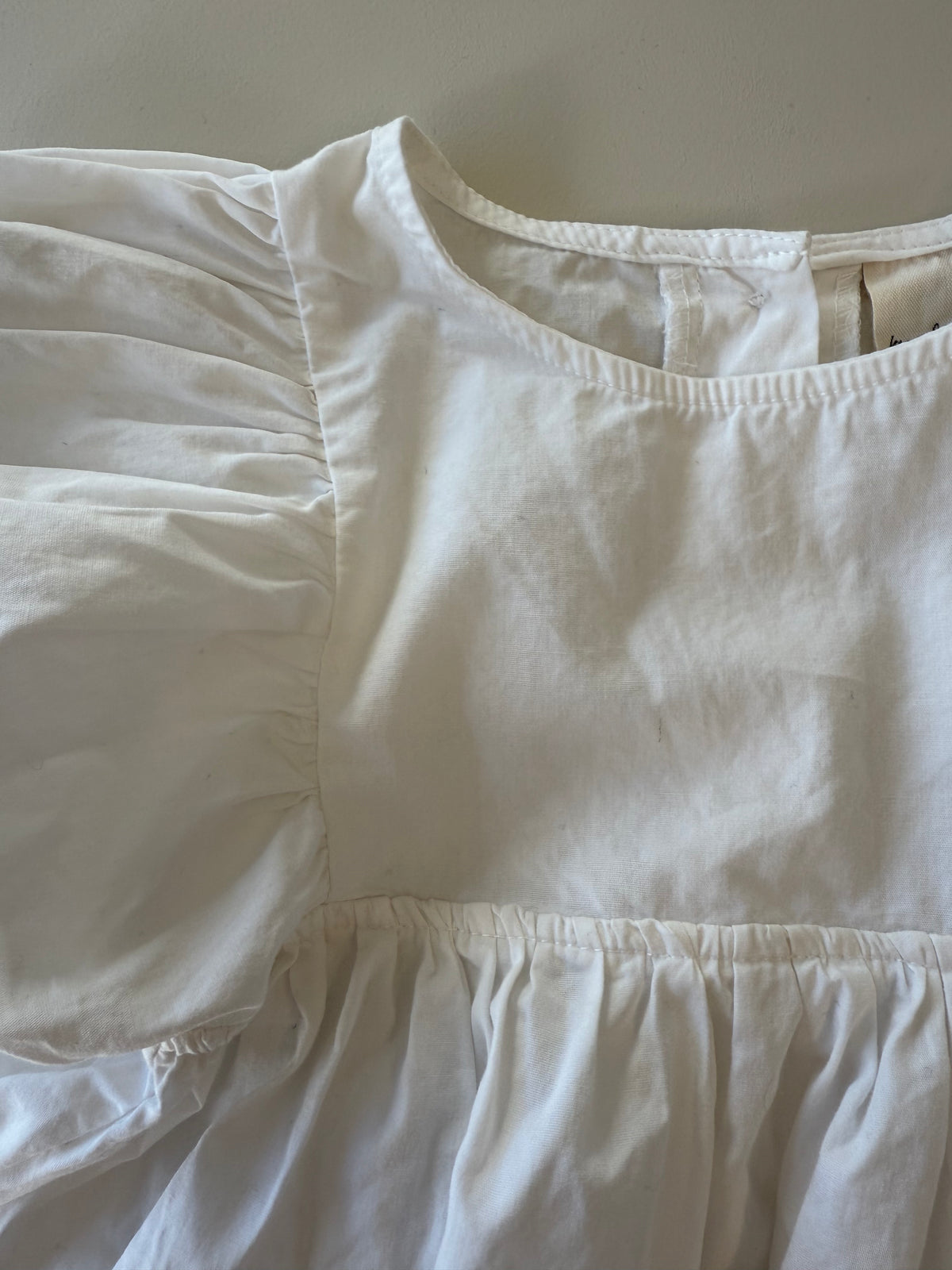 Poppy dress size 4, white cotton poplin (pre loved)