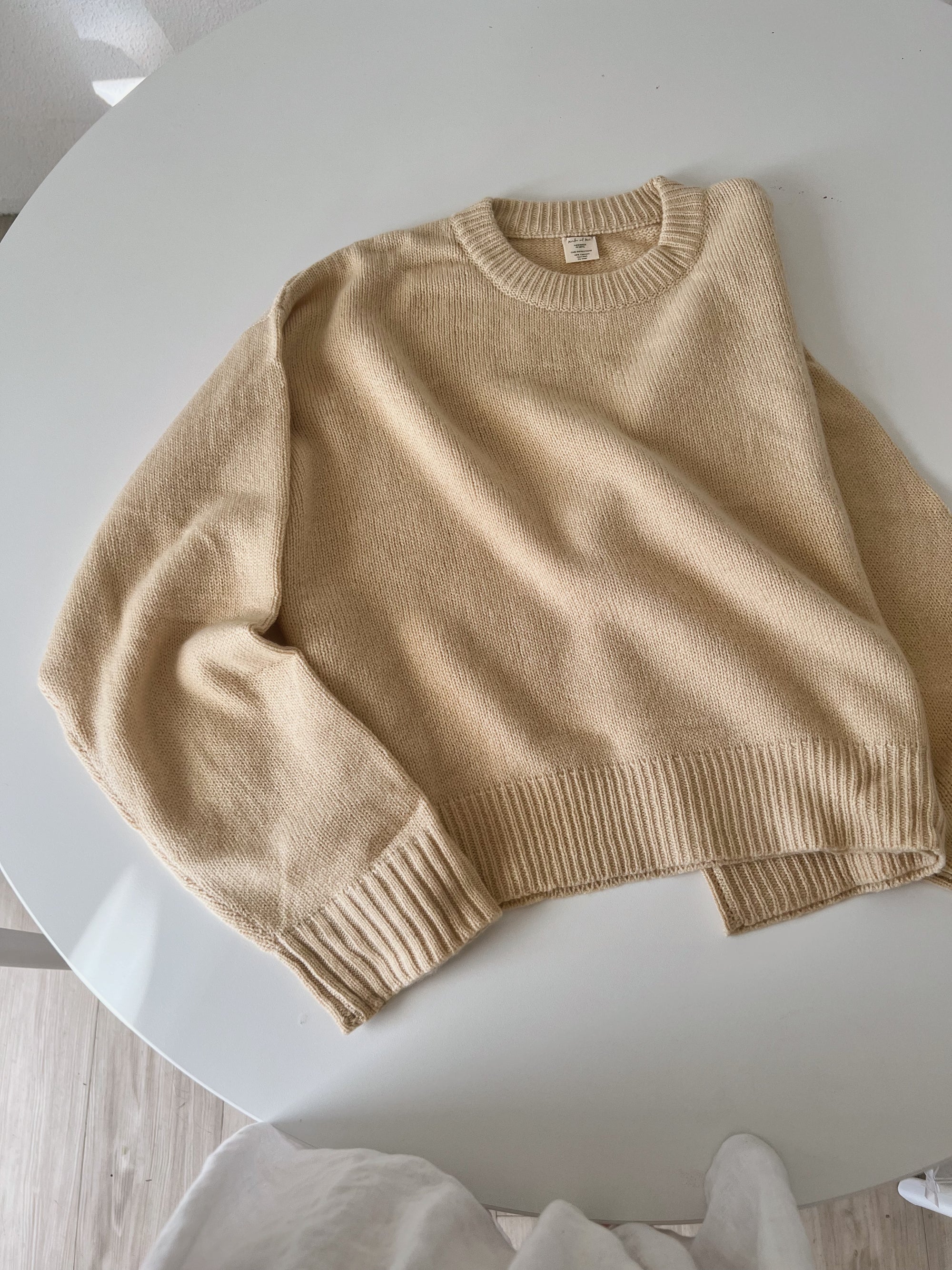 ladies cashmere pashmina in butter