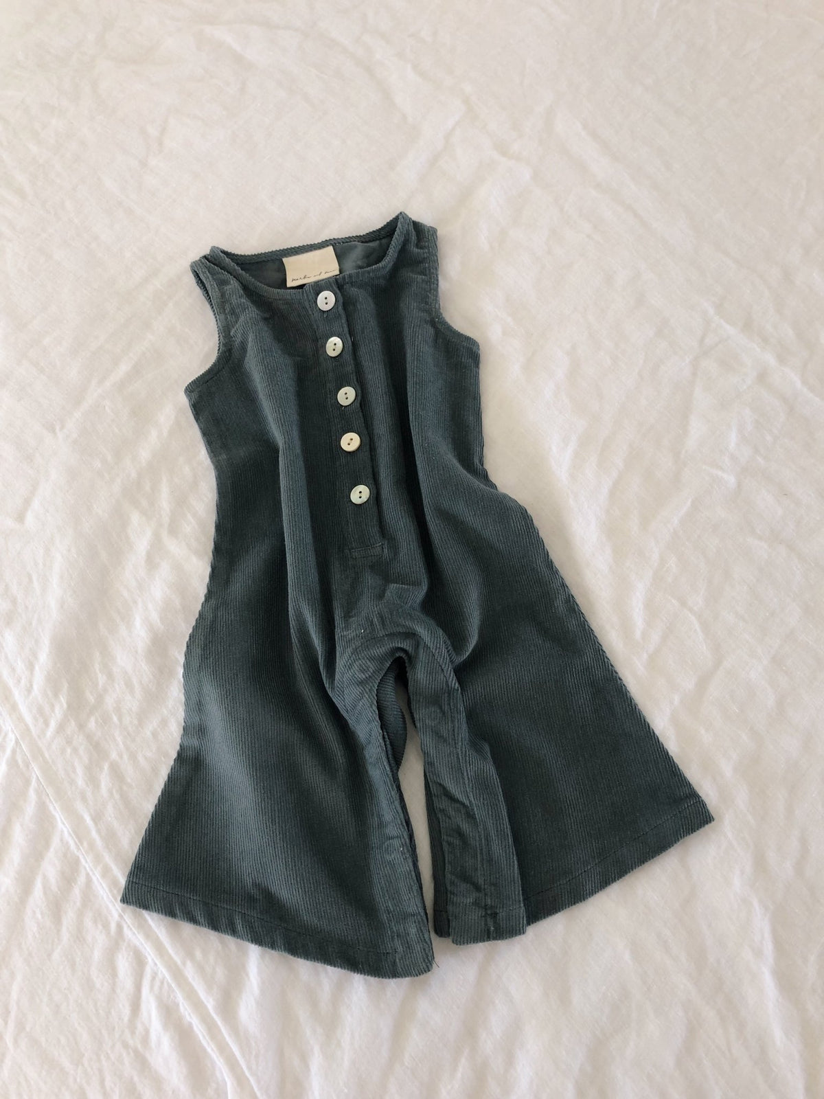 Corduroy Flare Overall in Sparrow - Marlow and Mae