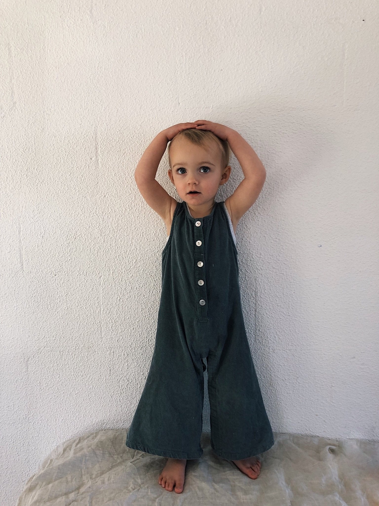 Corduroy Flare Overall in Sparrow - Marlow and Mae